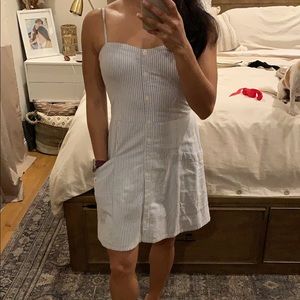 Abercrombie striped linen dress with pockets